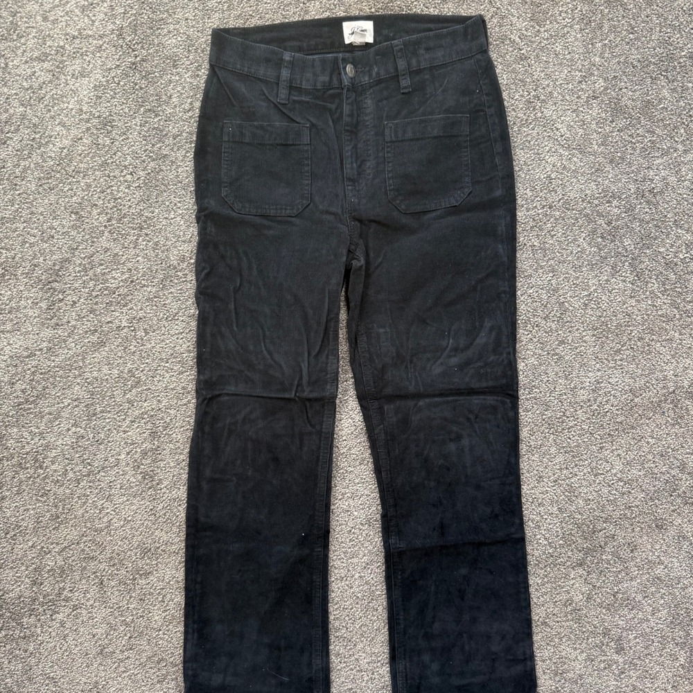 J.Crew Billie Demi Boot Crop Corduroy Pants Black Size 26 AB652